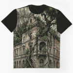 Urban nature collision Sombor punk street art mixed media graphic t-shirt