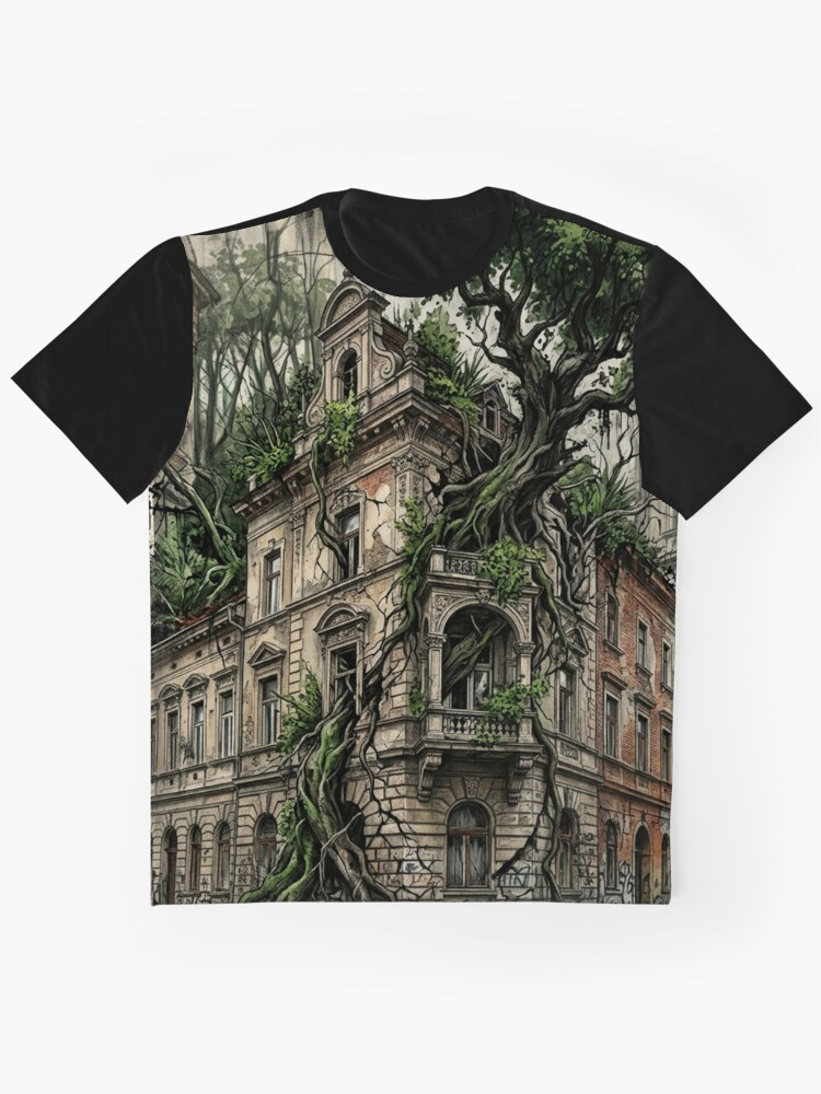 urban nature collision sombor punk street art mixed media graphic t shirt