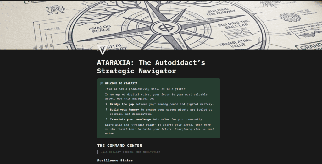 Preview of the Ataraxia Notion system for autodidacts and intentional learning by SoTheWay