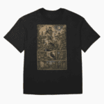 Urban folk inspired Saint George of Sombor t-shirt design representing Serbian cultural identity and symbolic heritage
